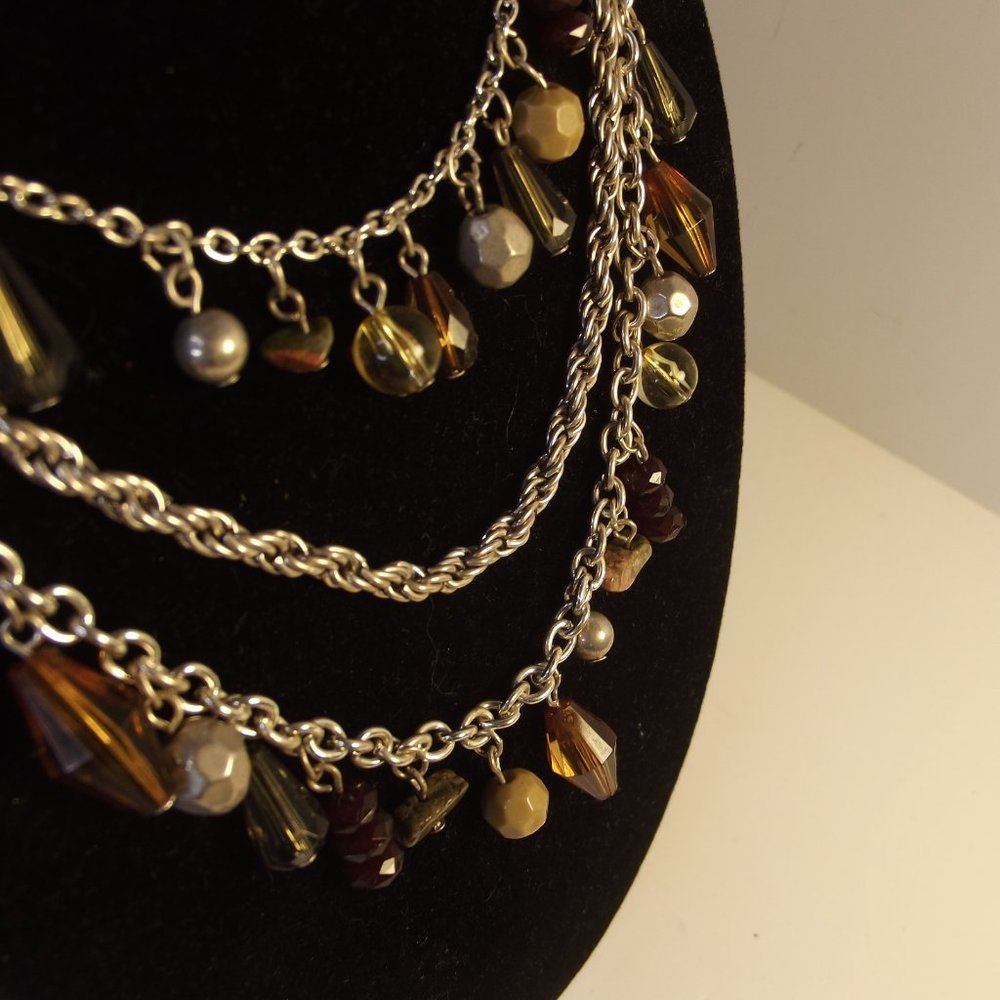 Multi Strand Charm Necklace Magnetic Clasp - Picture 2 of 6